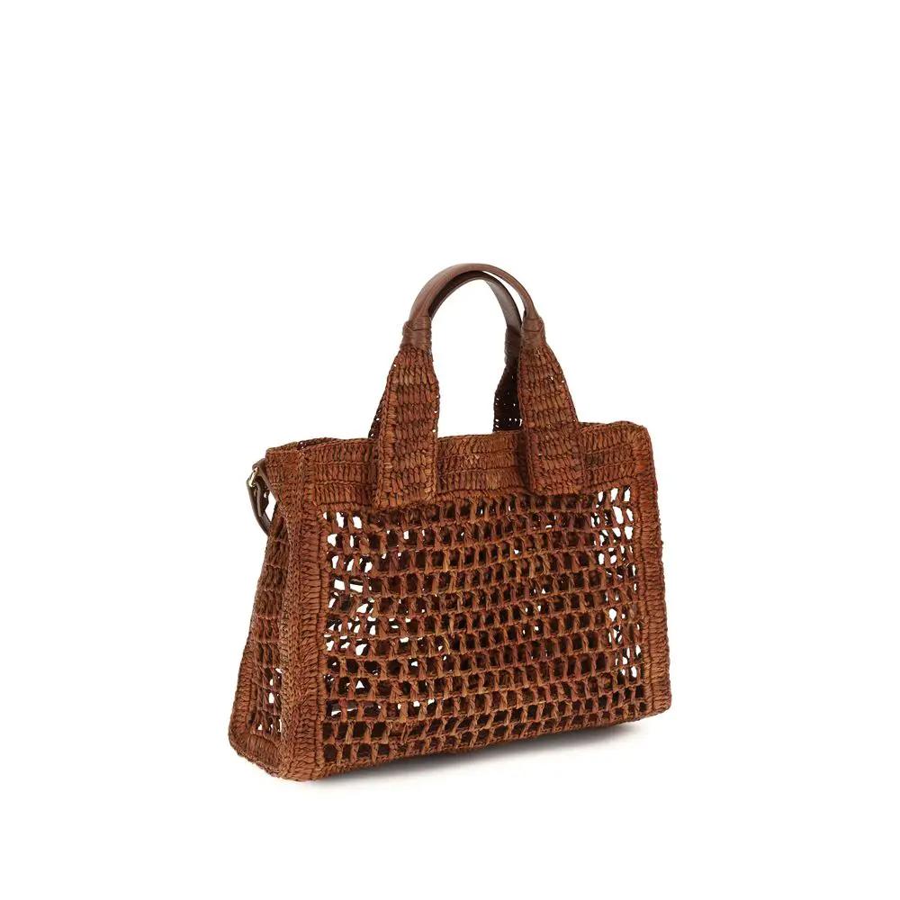 Chloé Brown Raffia Shoulder Bag