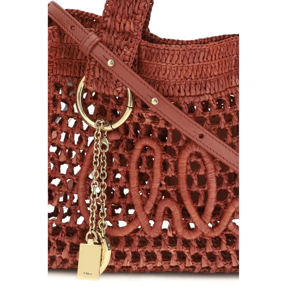Sac à bandoulière Chloé en raphia multicolore