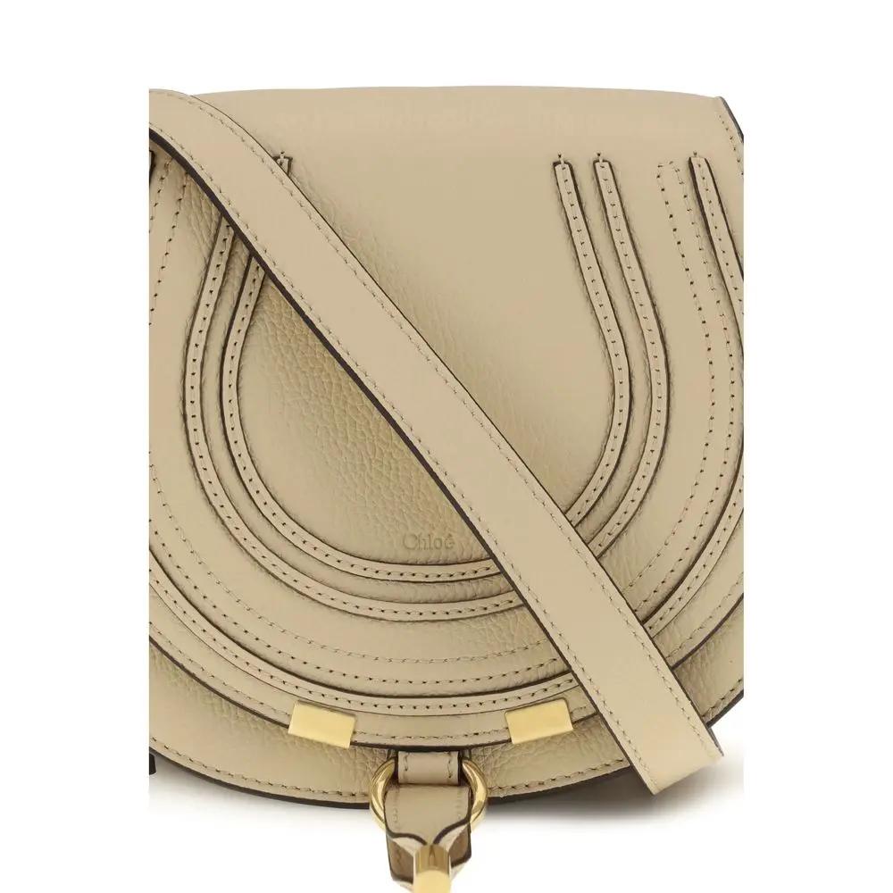 Sac bandoulière Chloé Bos Taurus en cuir de veau beige