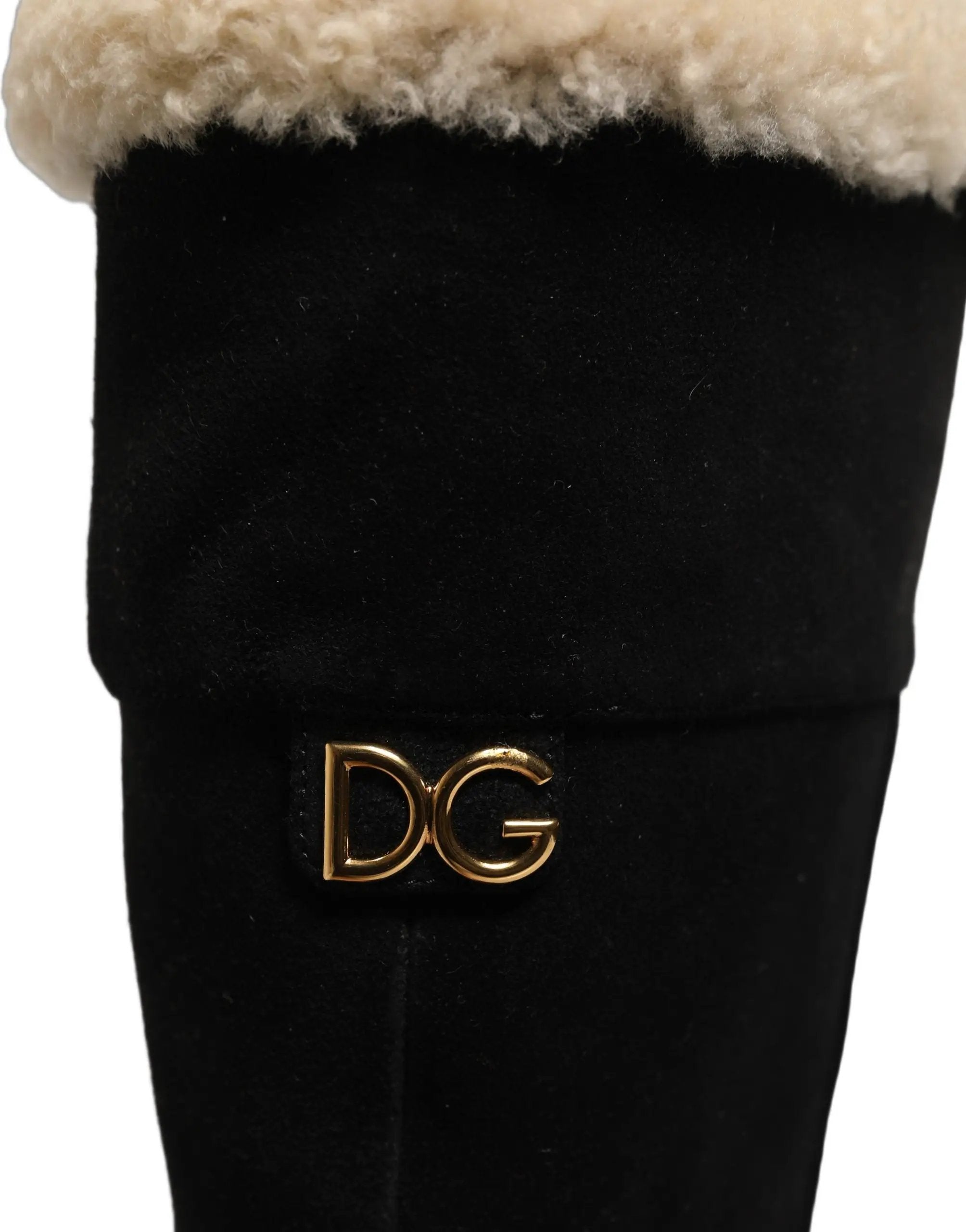 Bottes hautes en daim noir Dolce &amp; Gabbana