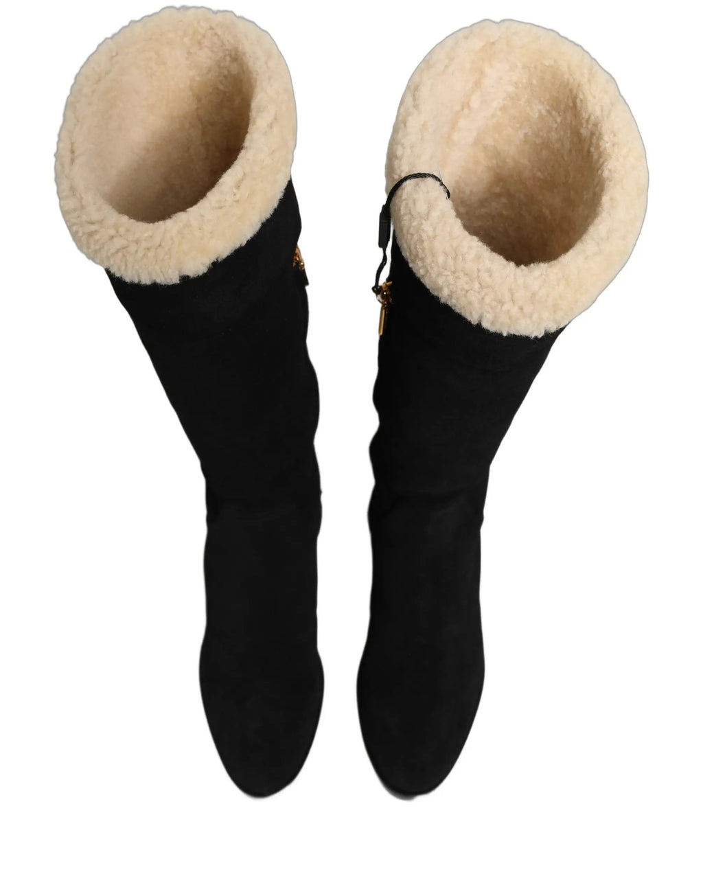 Bottes hautes en daim noir Dolce &amp; Gabbana