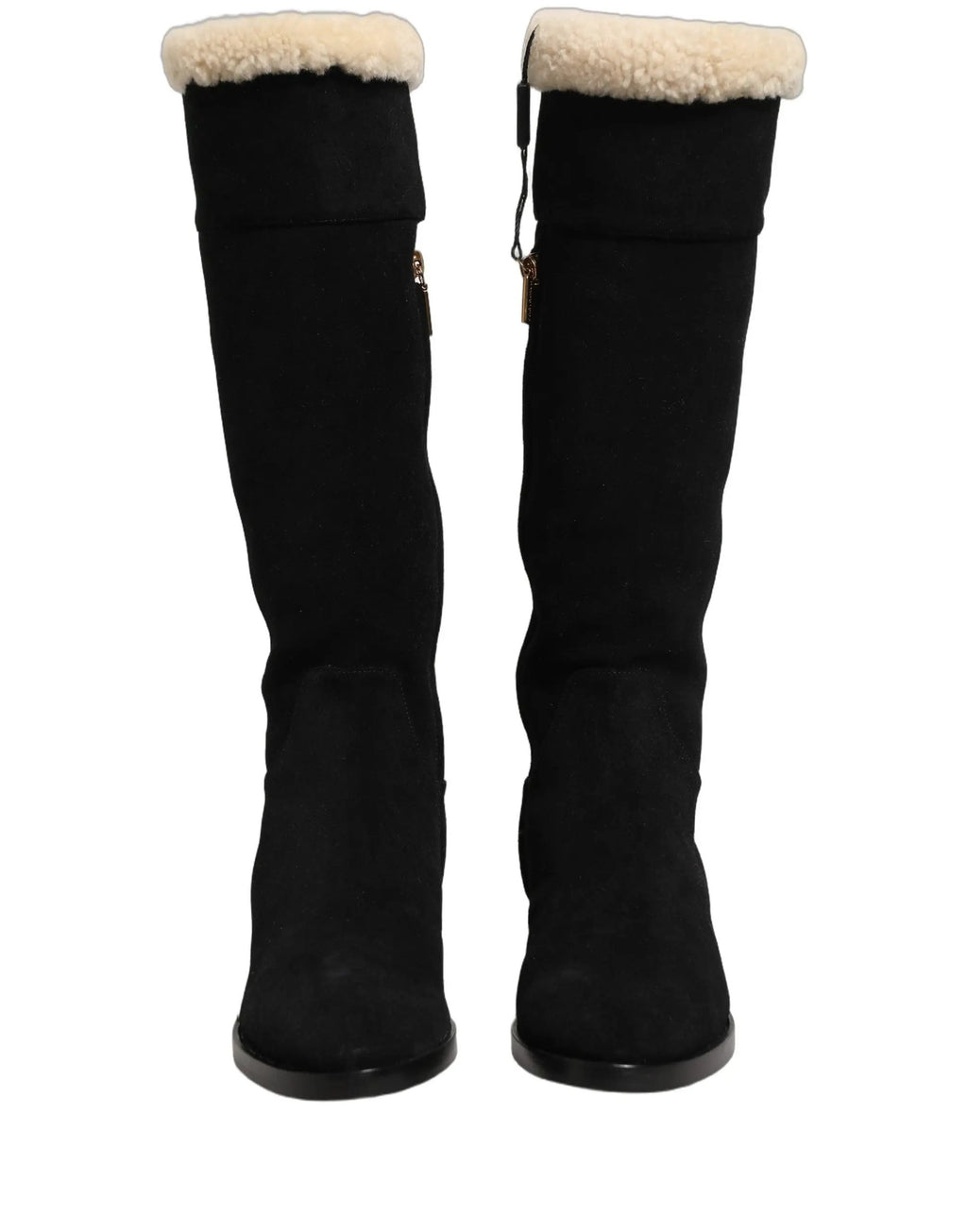 Bottes hautes en daim noir Dolce &amp; Gabbana