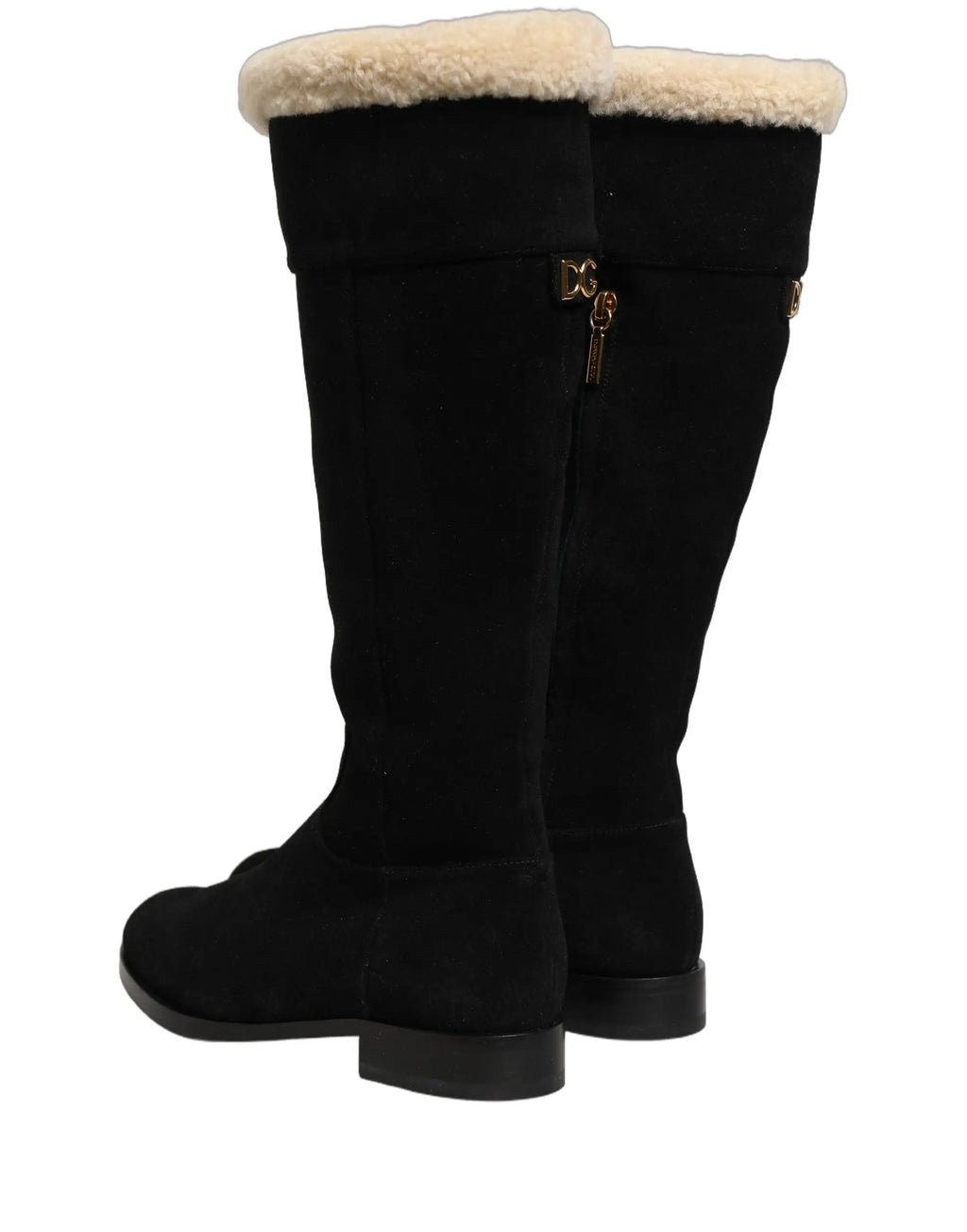 Bottes hautes en daim noir Dolce &amp; Gabbana
