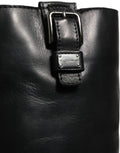 Dolce & Gabbana Black Leather Buckle Detail Mid Calf Boots Shoes