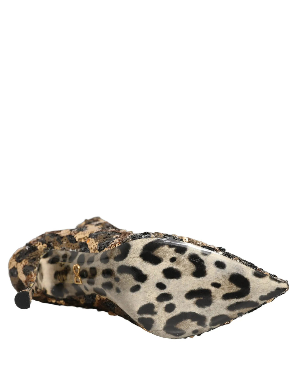 Chaussures bottines Dolce & Gabbana léopard doré à paillettes