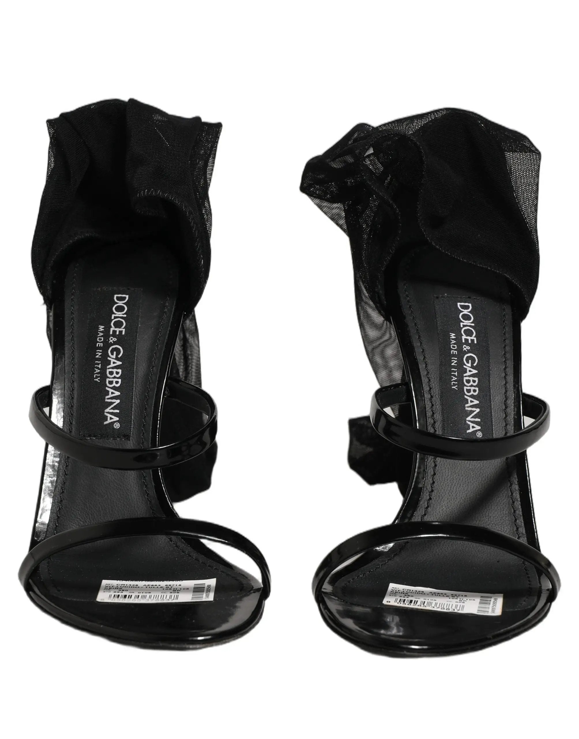 Dolce & Gabbana Sandales à talons aiguilles Chaussettes Bottes montantes noires