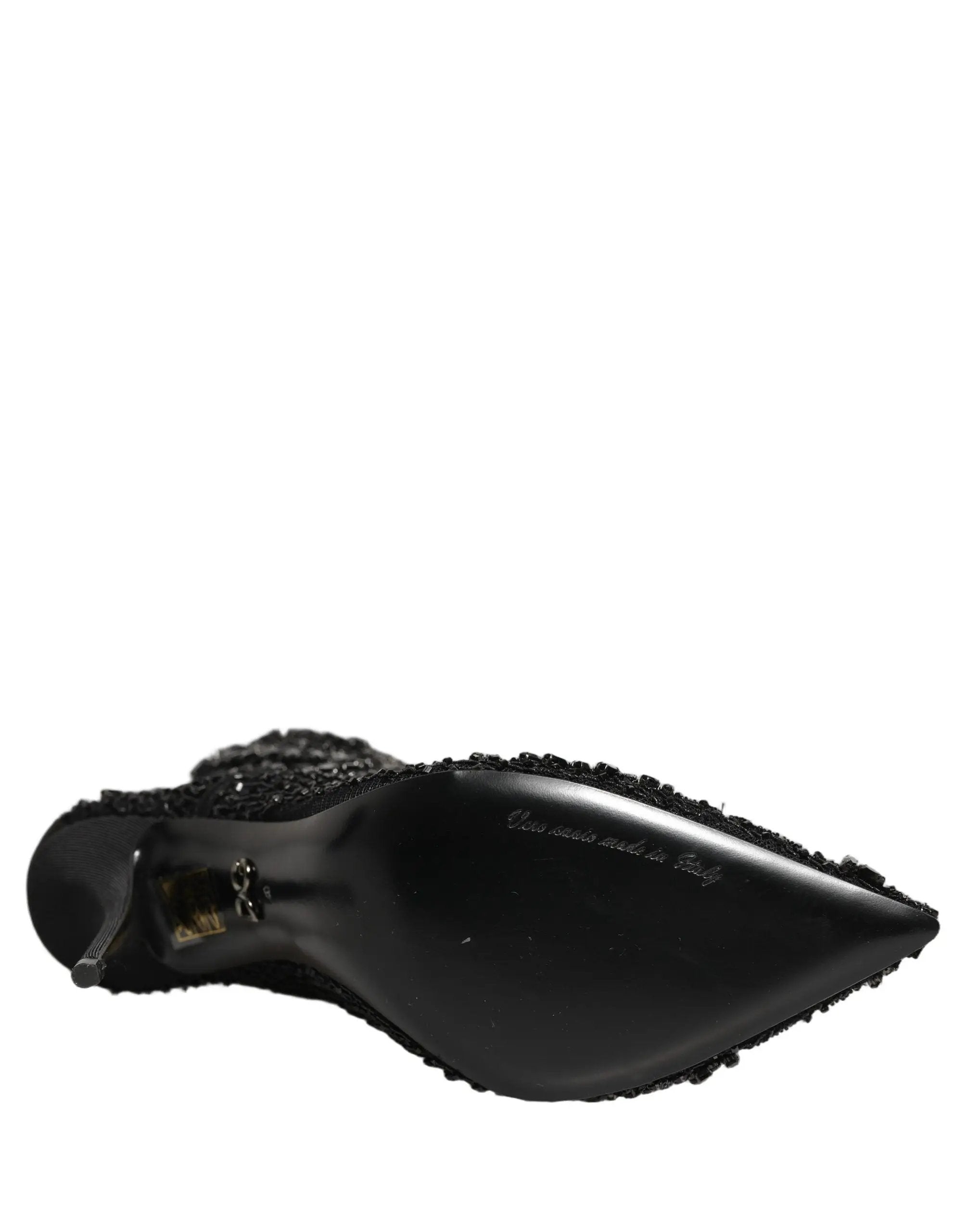 Chaussures Bottines en résille ornée noires Dolce & Gabbana