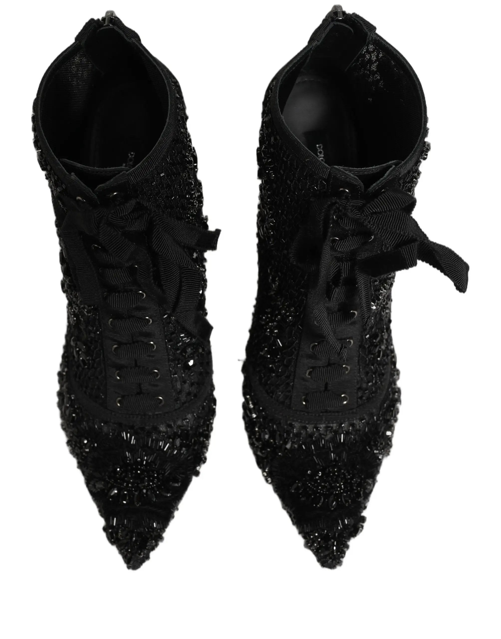 Chaussures Bottines en résille ornée noires Dolce & Gabbana