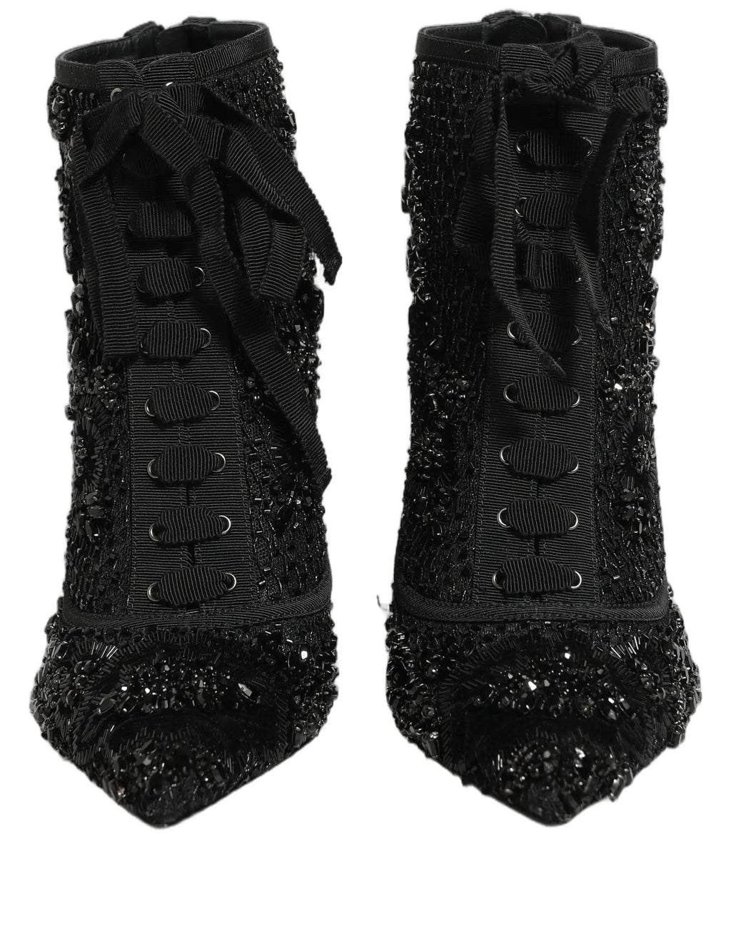 Chaussures Bottines en résille ornée noires Dolce & Gabbana