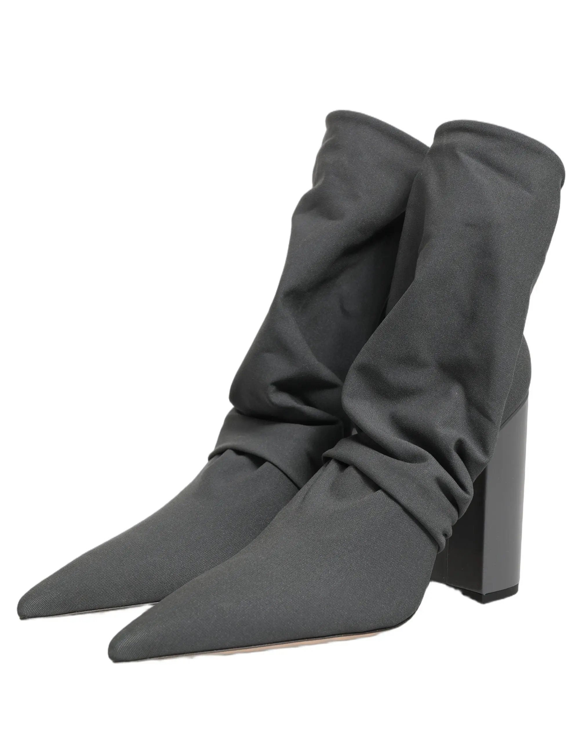 Dolce & Gabbana Bottines chaussettes à talons grises en stretch
