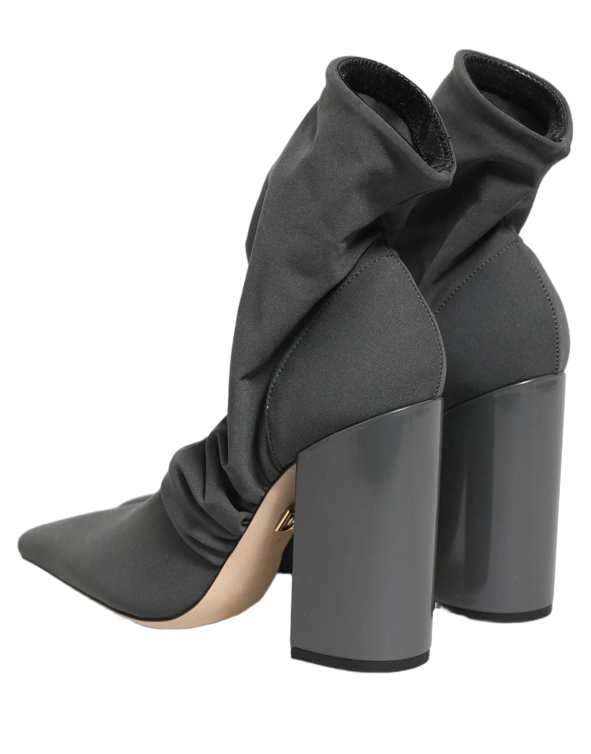 Dolce & Gabbana Bottines chaussettes à talons grises en stretch