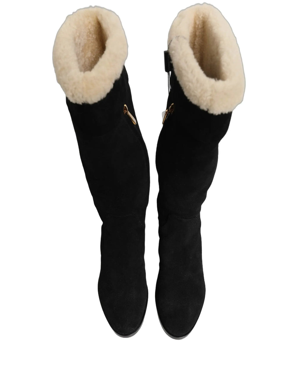 Bottes hautes en daim noir Dolce & Gabbana