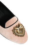 Chaussures plates Dolce & Gabbana Devotion en velours rose