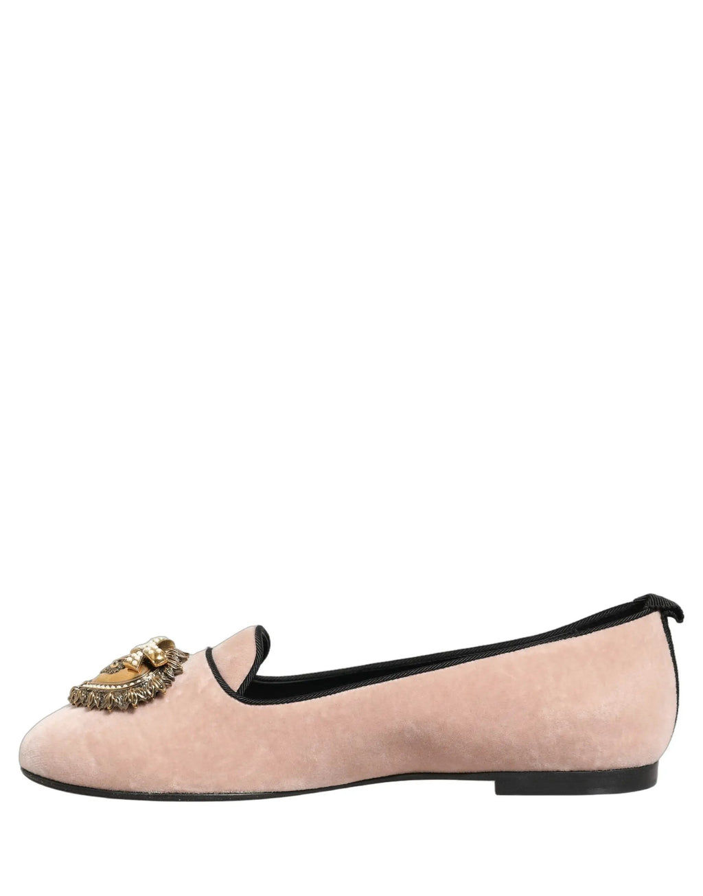 Chaussures plates Dolce & Gabbana Devotion en velours rose