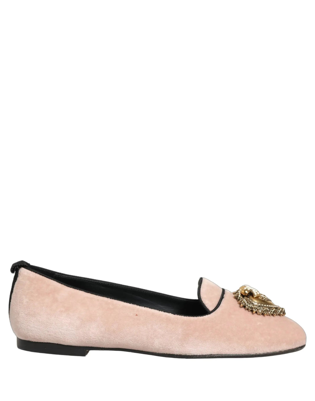 Chaussures plates Dolce & Gabbana Devotion en velours rose