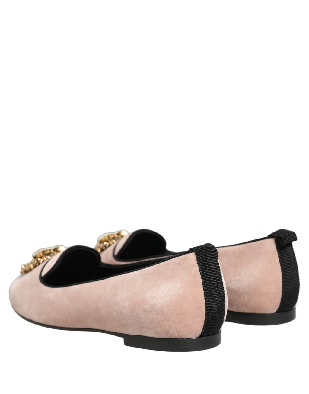 Chaussures plates Dolce & Gabbana Devotion en velours rose