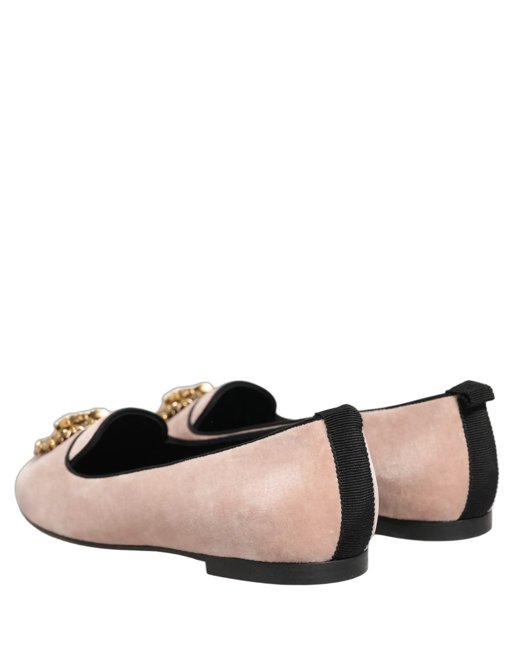 Chaussures plates Dolce & Gabbana Devotion en velours rose