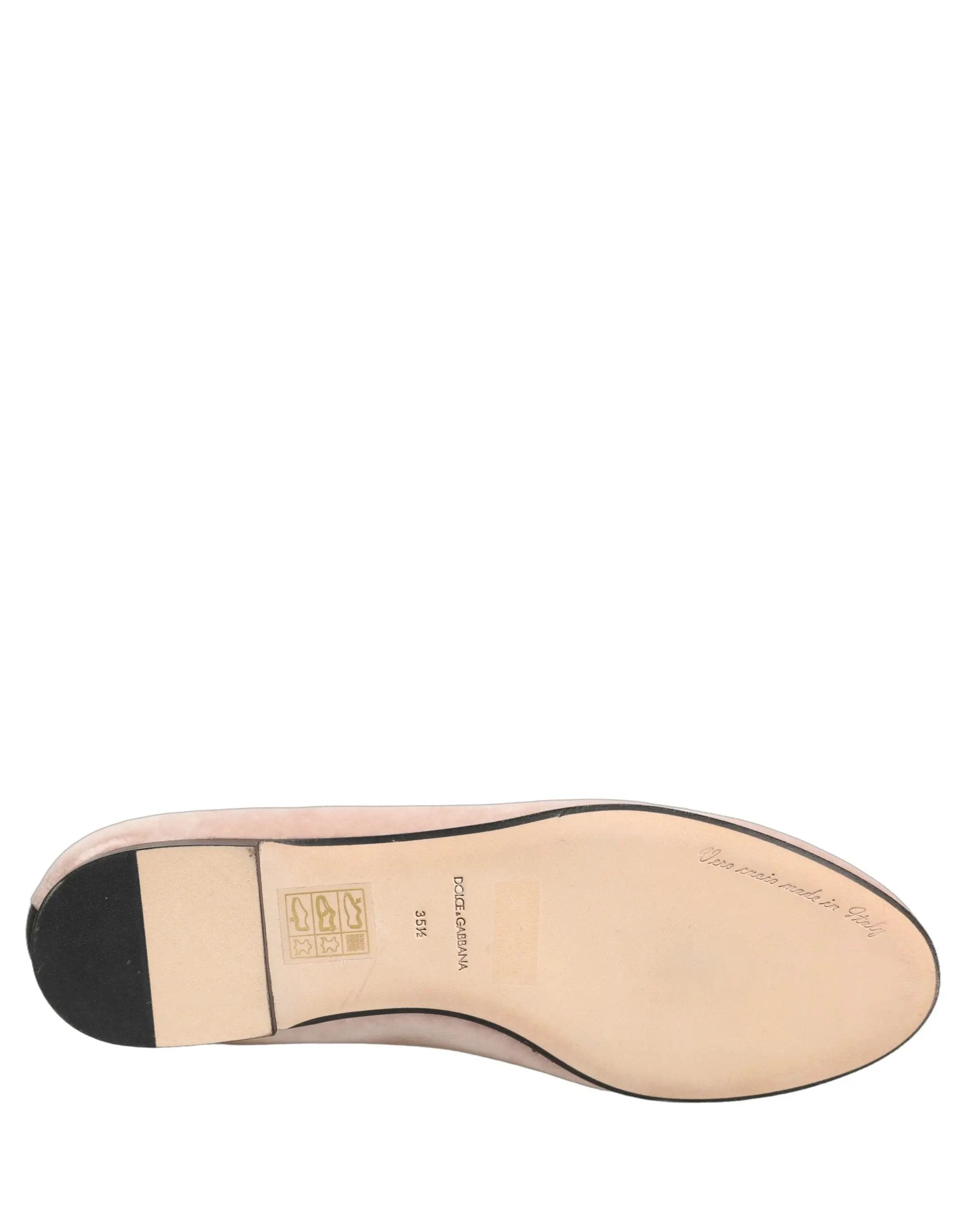 Chaussures plates Dolce & Gabbana Devotion en velours rose