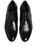 Dolce & Gabbana Black Leather Lace Up Derby Dress Shoes