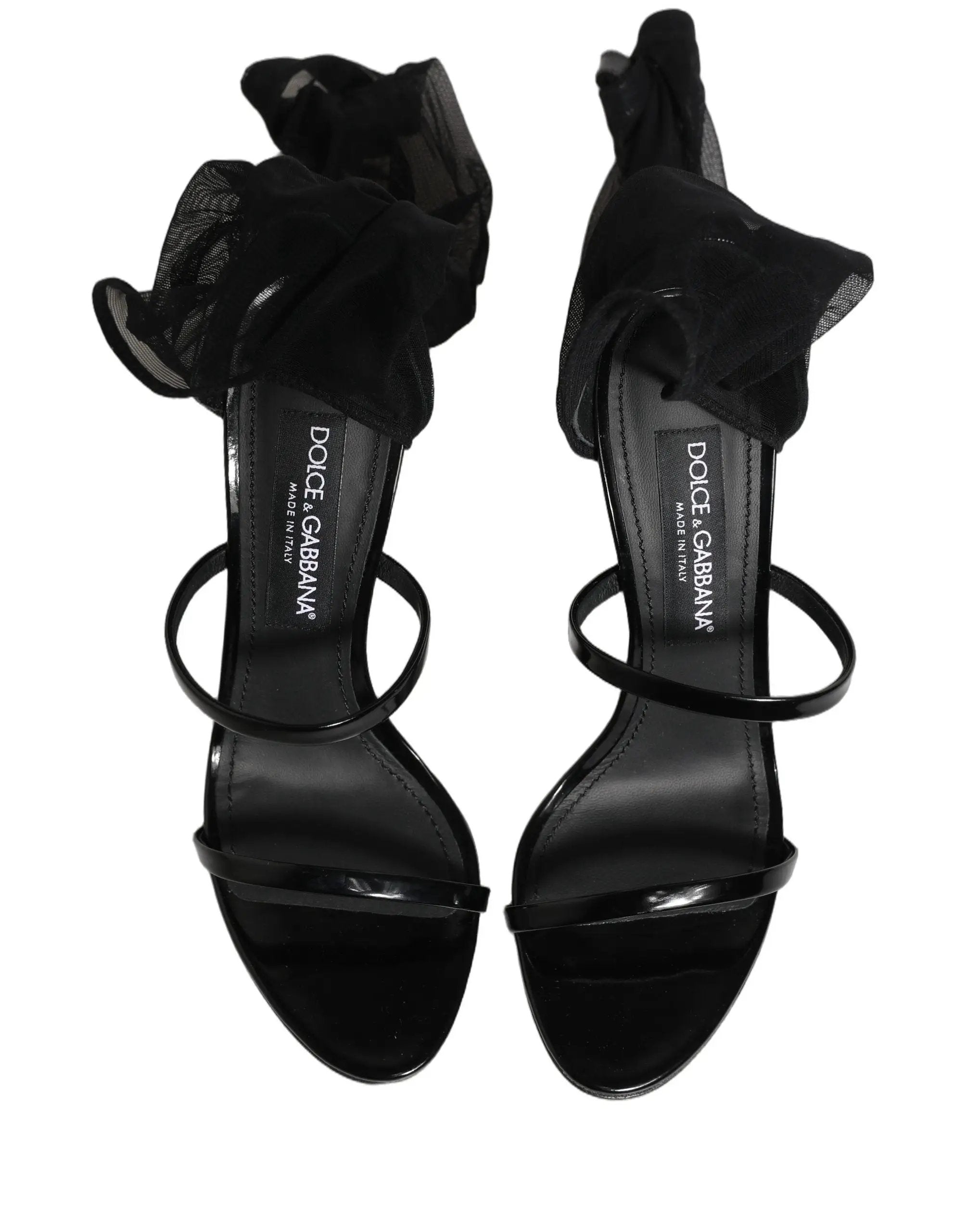 Dolce & Gabbana Black Stiletto Sandals Socks High Boots Shoes