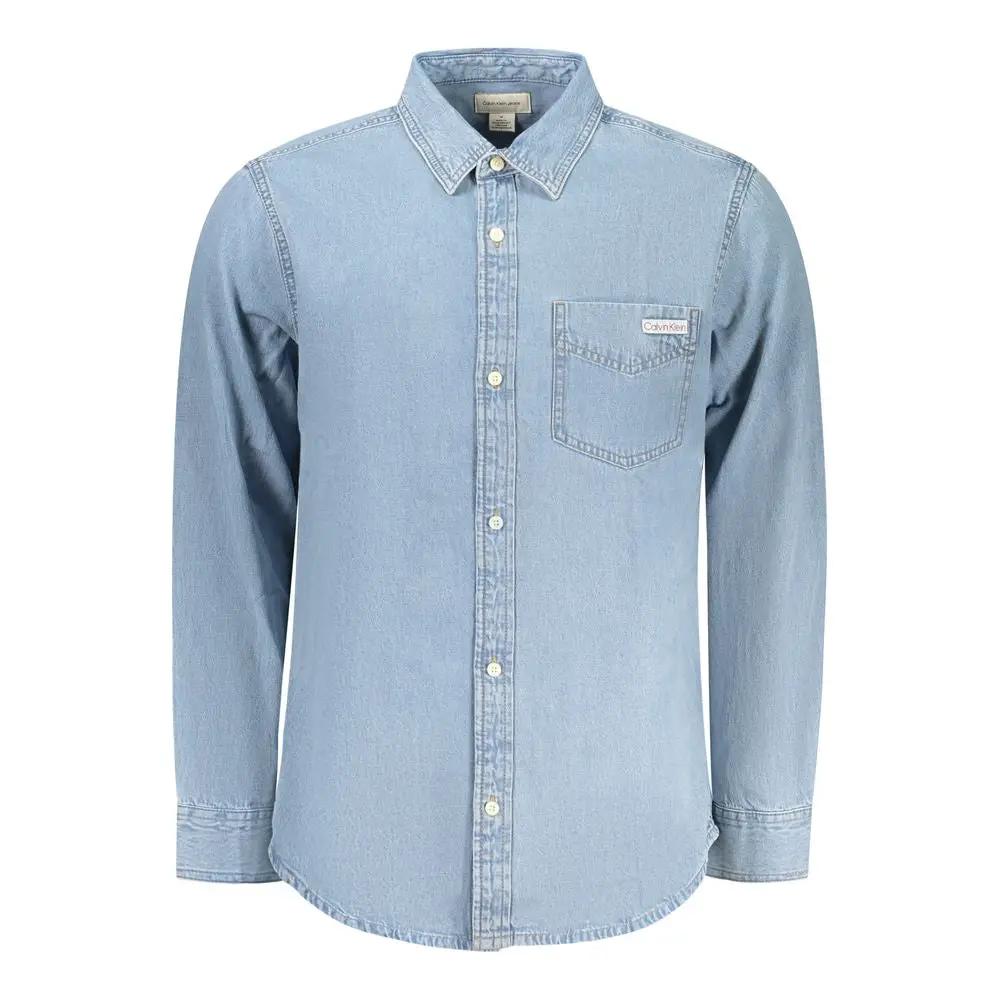 Chemise homme en coton Azzurro Calvin Klein