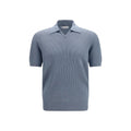Brunello Cucinelli Blue Cotton Polo Shirt