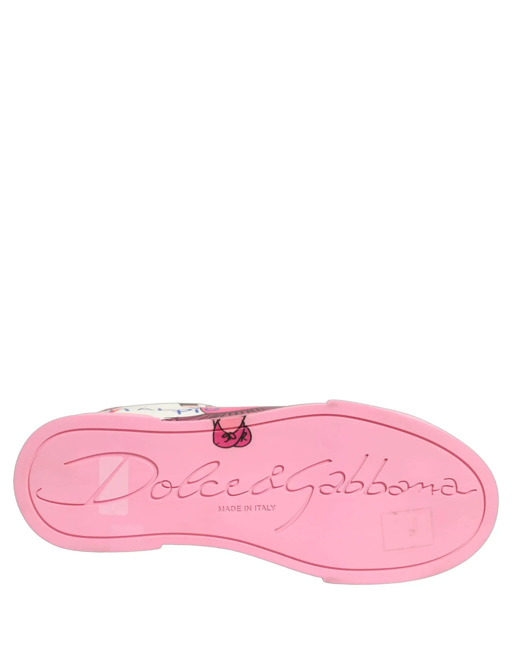 Chaussures Baskets Dolce & Gabbana Portofino Rose Blanc Cochon Royal
