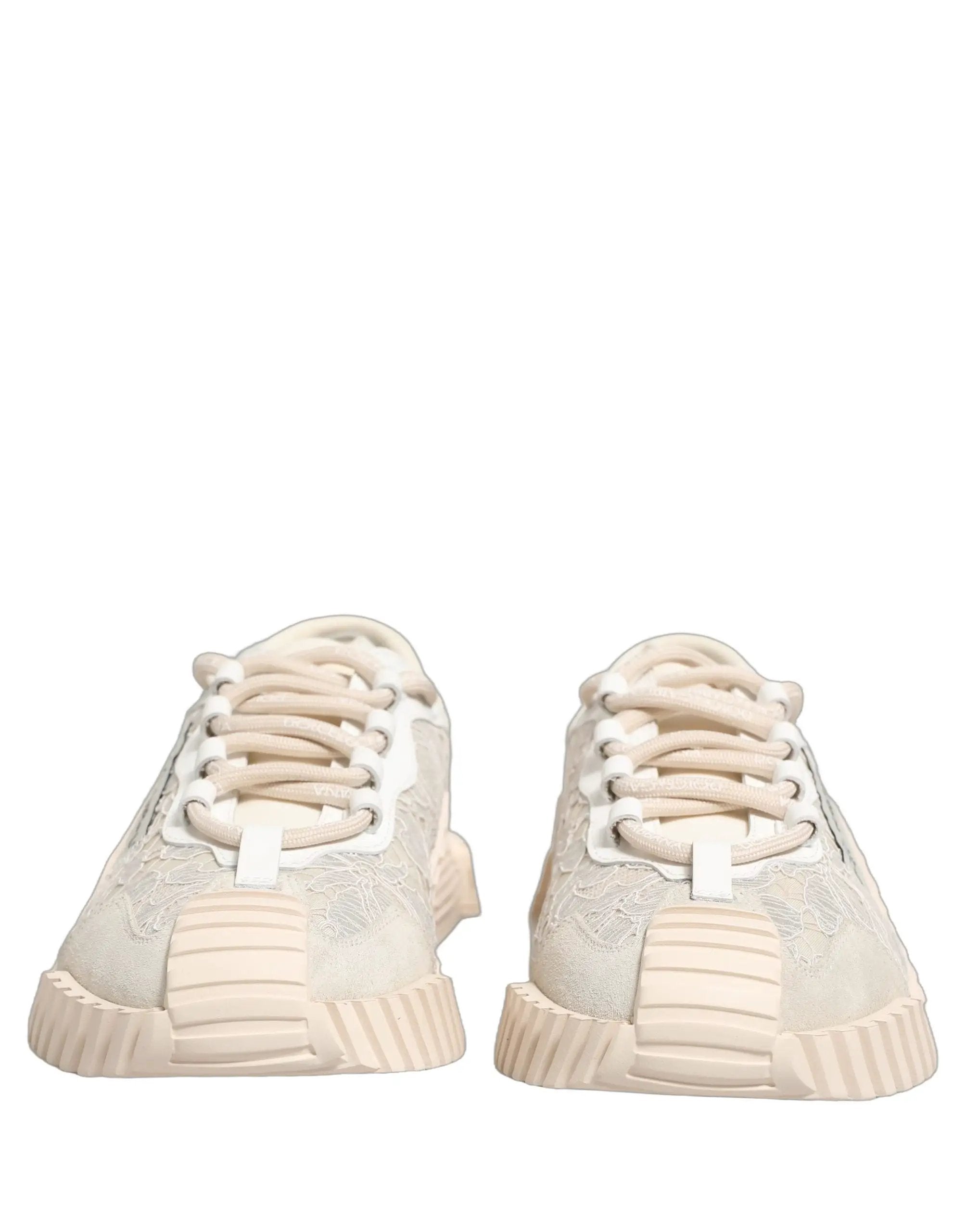 Dolce & Gabbana White Lace NS1 Low Top Sneaker Sports Shoes