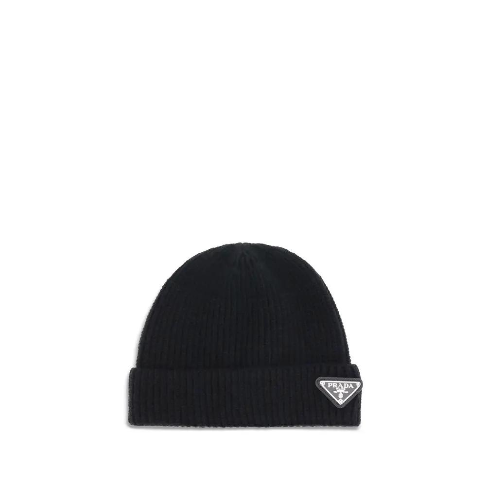 Prada Black Wool Oves Aries Beanie