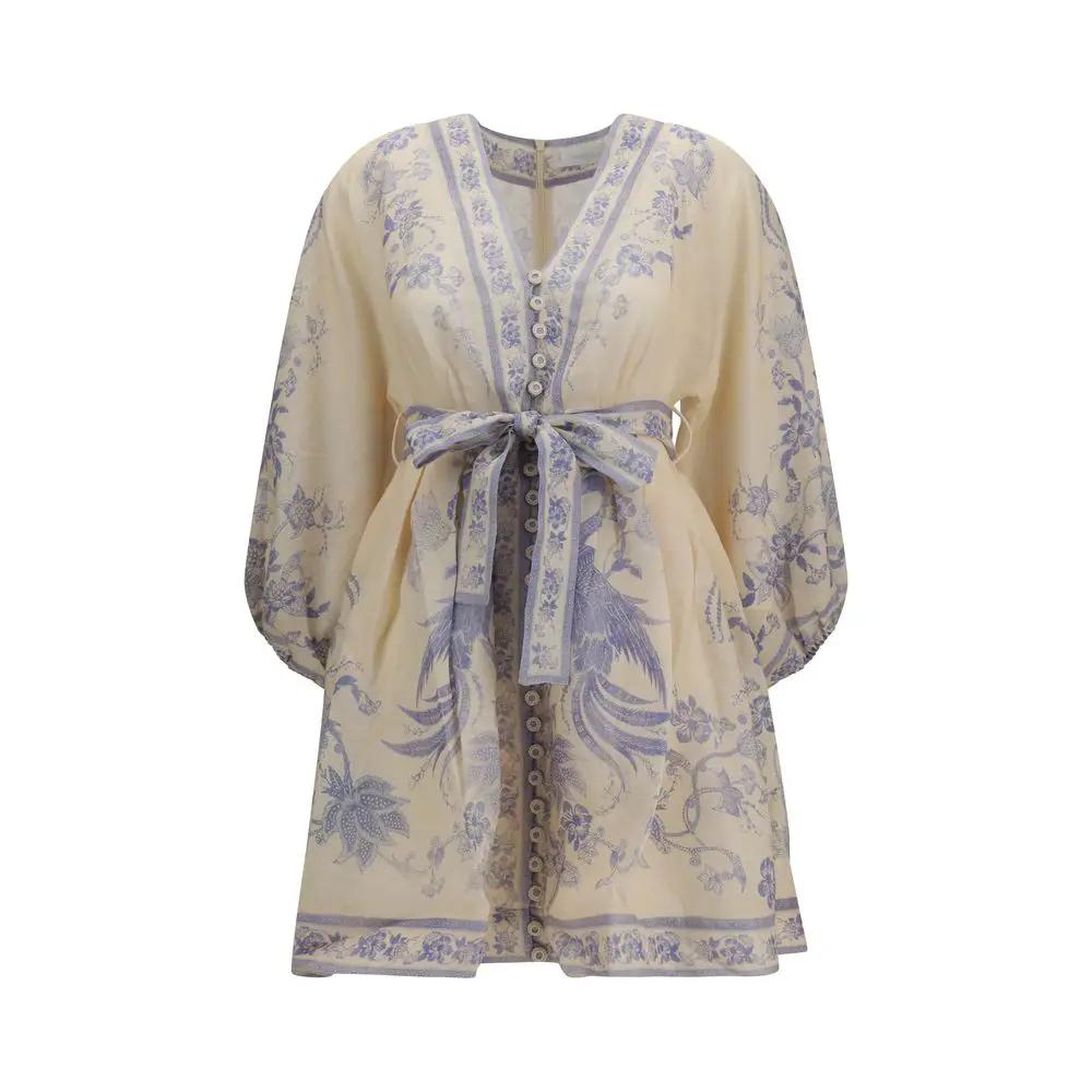 Robe décontractée en lin multicolore Zimmermann