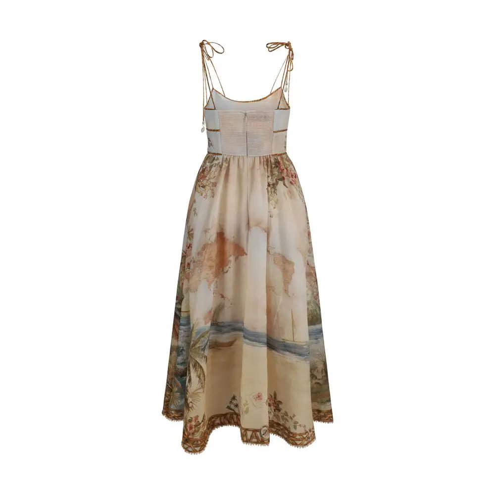 Robe décontractée en lin beige Zimmermann