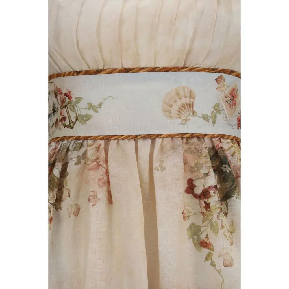 Robe décontractée en lin beige Zimmermann