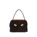 Ferragamo Brown Calf Leather Bos Taurus Shoulder Bag