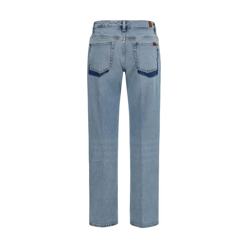 Jean droit en coton bleu 7FOR