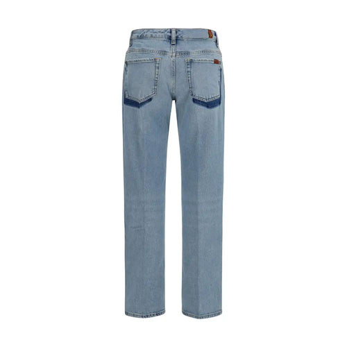 Jean droit en coton bleu 7FOR
