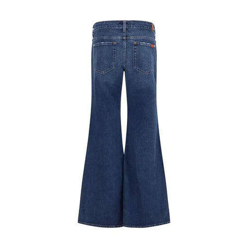7FOR Blue Cotton Flared Jeans