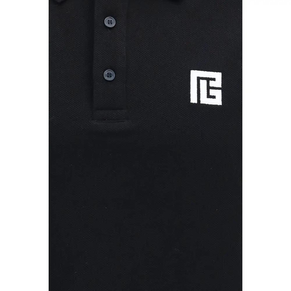 Polo Balmain en coton noir