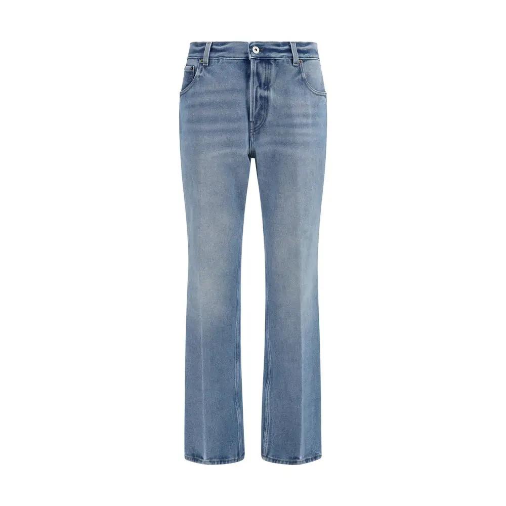 Miu Miu Blue Polyester Relaxed Fit Jeans