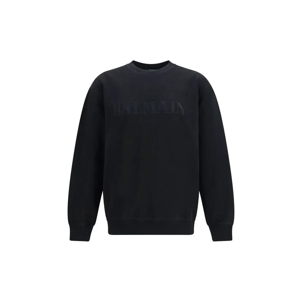 Balmain Black Cotton Sweatshirt