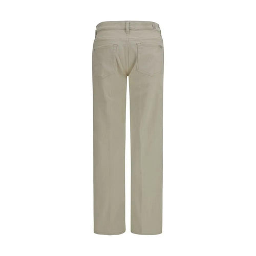 7FOR Beige Cotton Straight-Leg Jeans