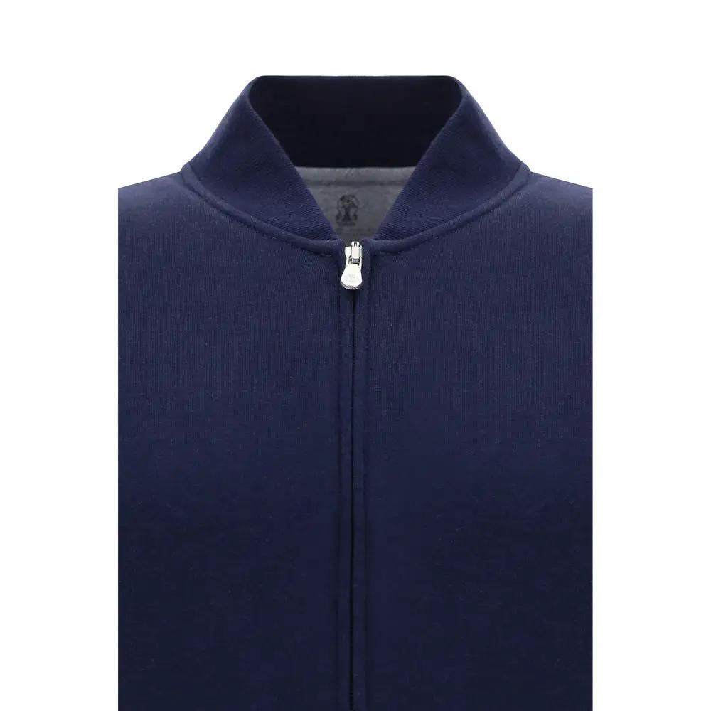 Brunello Cucinelli Blue Cotton Sweatshirt