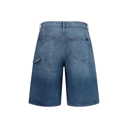 7FOR Blue Cotton Bermuda Shorts