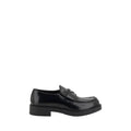 Prada Black Calf Leather Bos Taurus Platform Loafers
