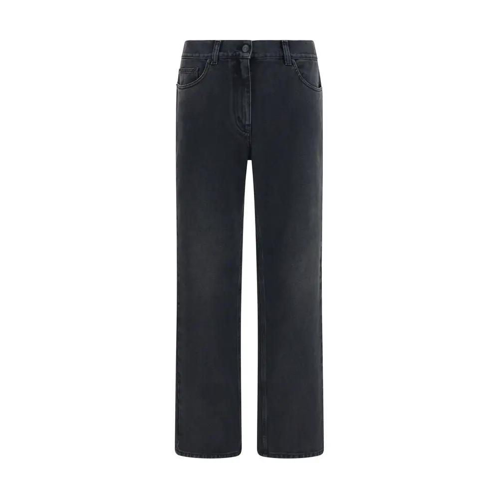Jean The Row droit en coton noir