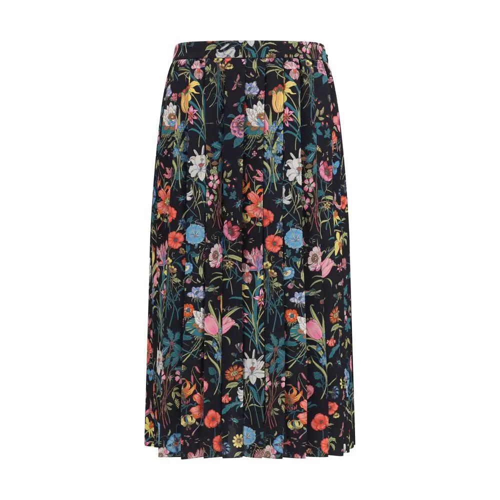 Gucci Multicolor Silk Midi Skirt