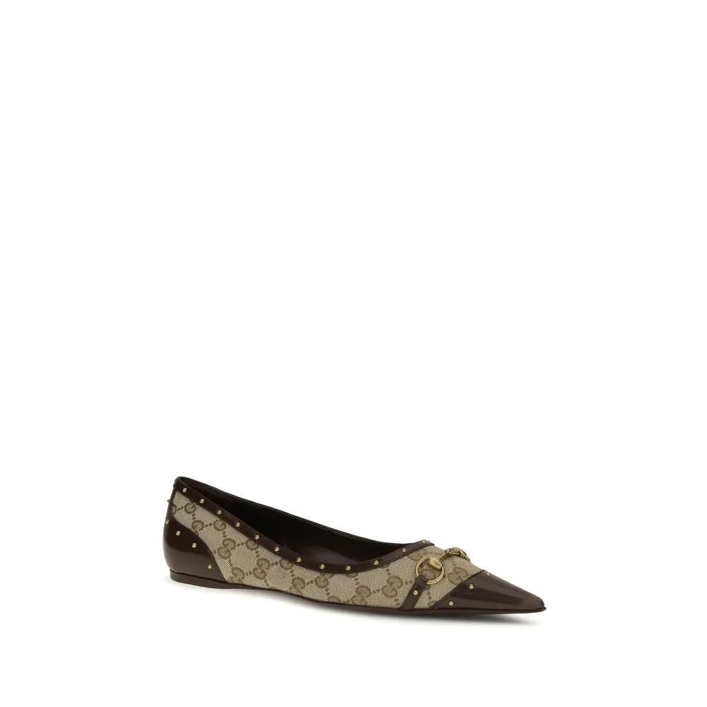 Ballerines en tissu beige Gucci