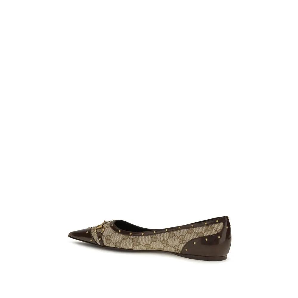Ballerines en tissu beige Gucci