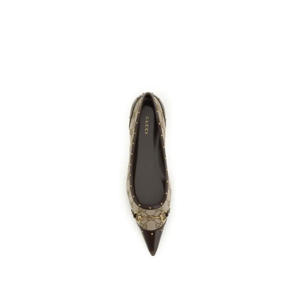 Ballerines en tissu beige Gucci