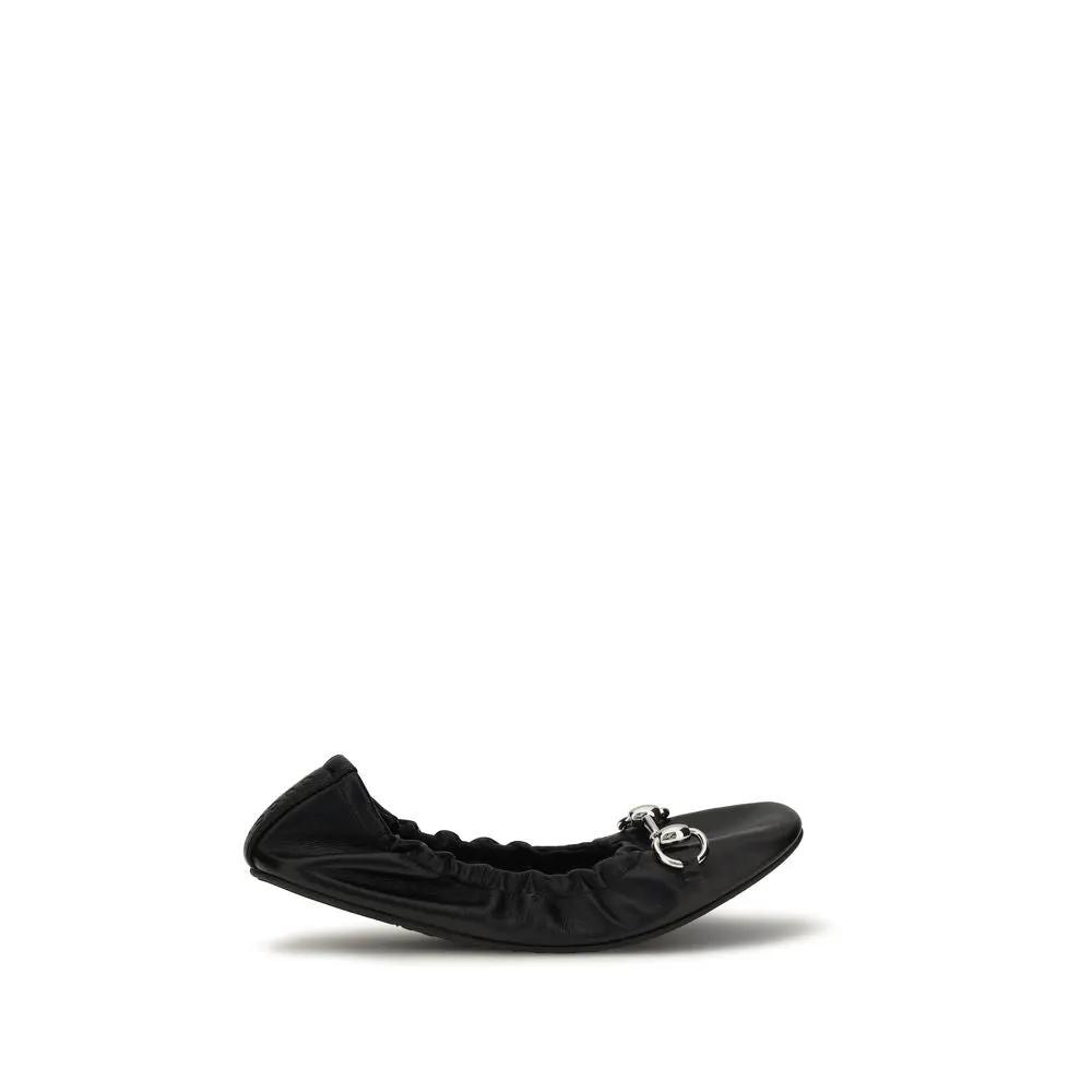 Mocassins ballerines Gucci en cuir de veau noir Bos Taurus