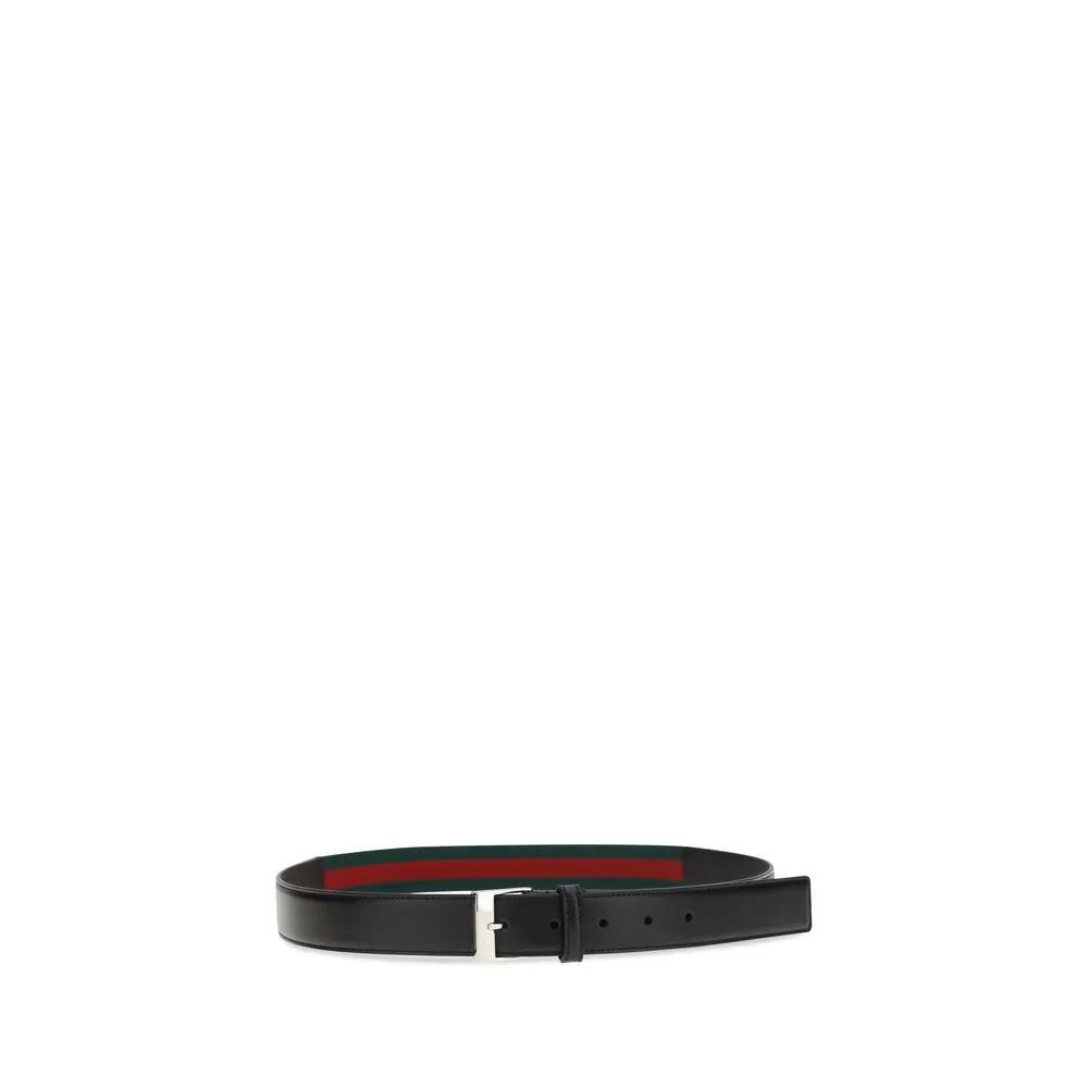 Ceinture Gucci Bos Taurus Regular en cuir de veau noir